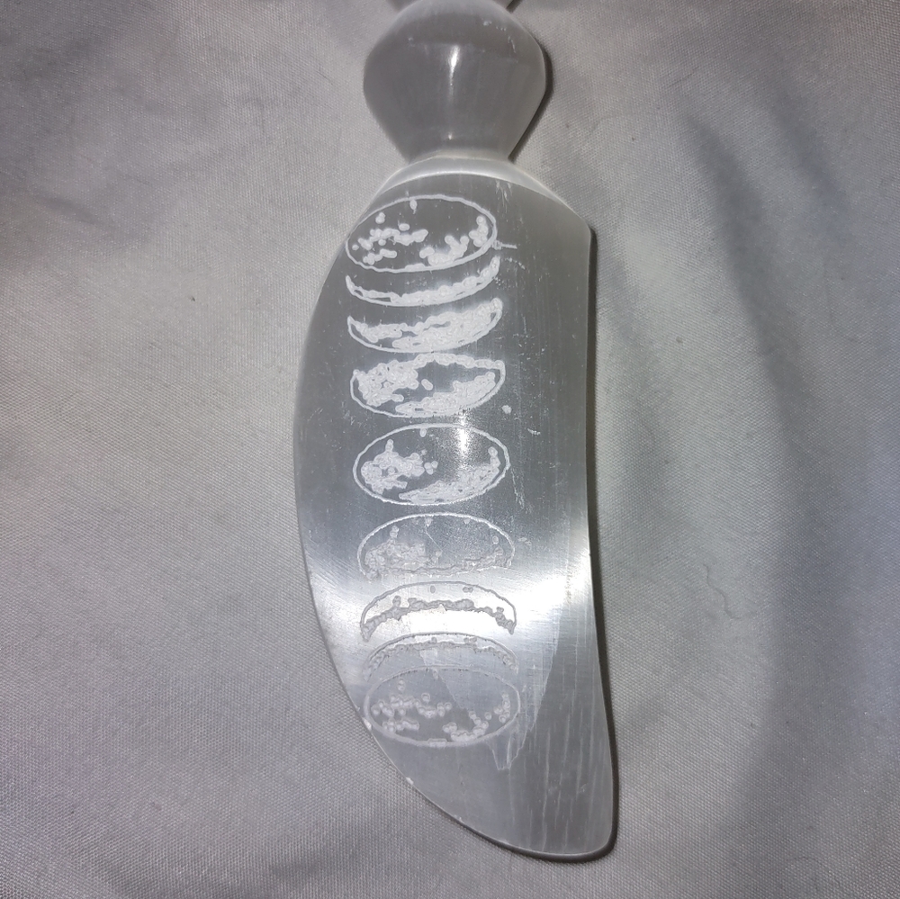 Selenite Anthem Moon Phase Ritual Witchy Druid Wizard Natural Stone Unique Gift
